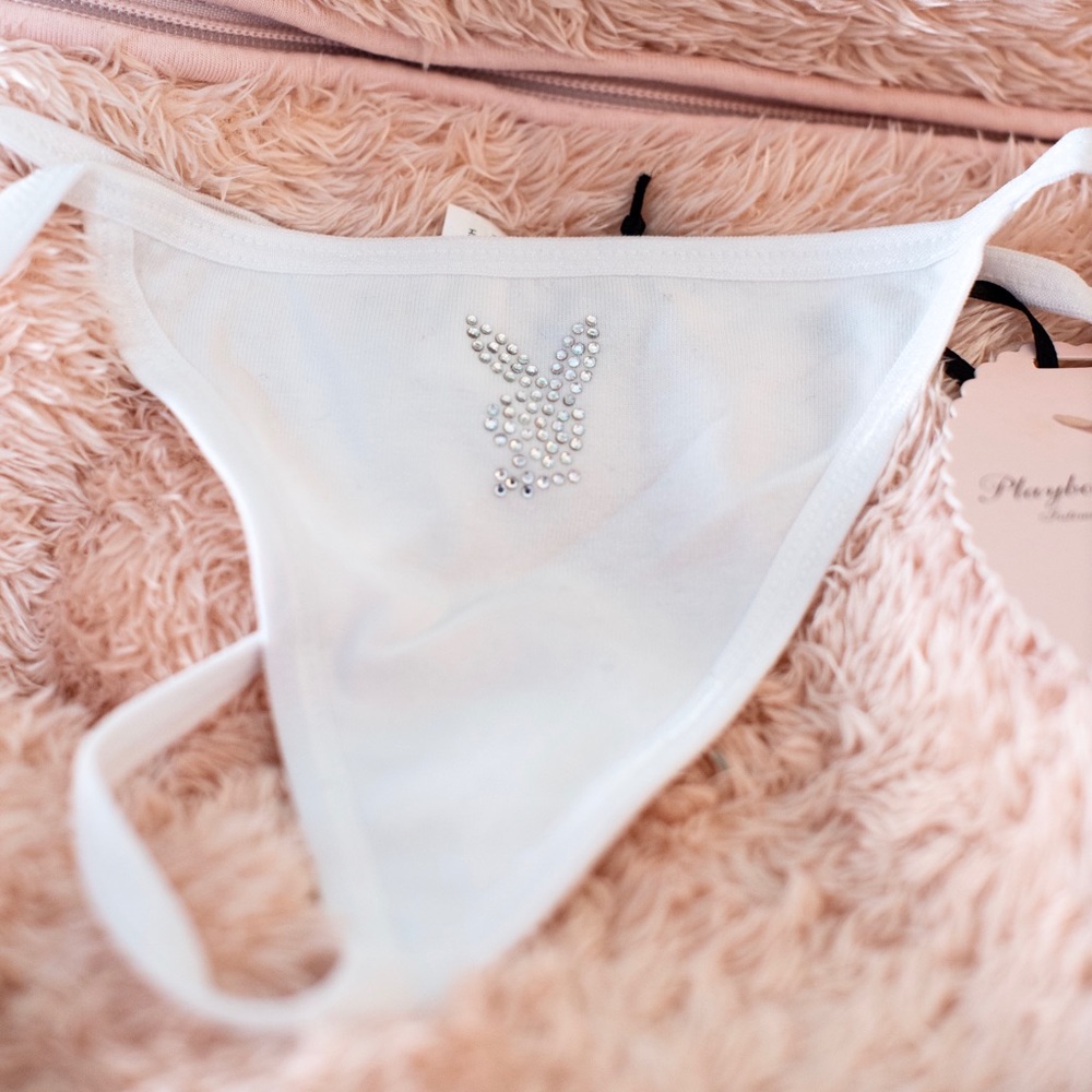 white playboy thong
